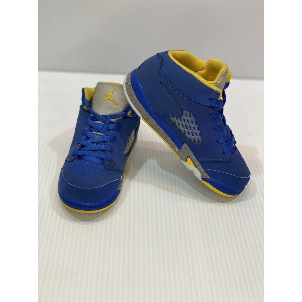 Air Jordan 5 Laney JSP Royal Blue Yellow Child/Toddler/Kids Size 10c Little Boys